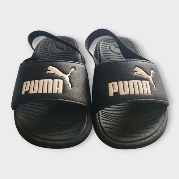 PUMA Kids Black Slide Sandals - Picture 3 of 7
